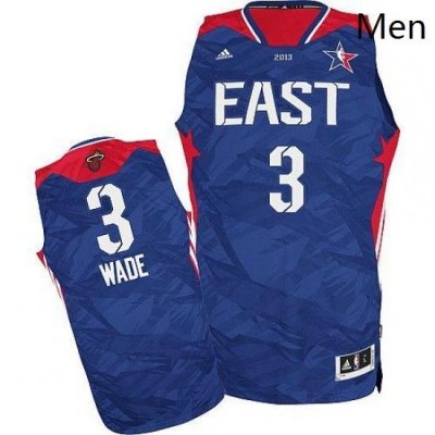 Mens Adidas Miami Heat 3 Dwyane Wade Swingman Blue 2013 All Star NBA Jersey