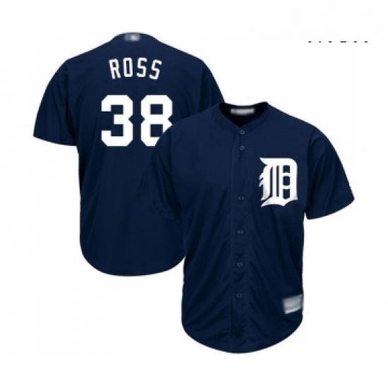 Mens Detroit Tigers 38 Tyson Ross Replica Navy Blue Alternate Cool Base Baseball Jersey