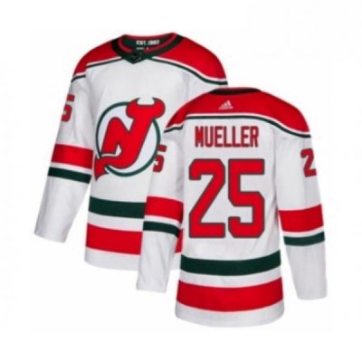 Mens Adidas New Jersey Devils 25 Mirco Mueller Premier White Alternate NHL Jersey