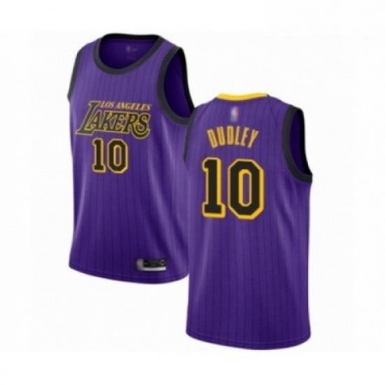 Mens Los Angeles Lakers 10 Jared Dudley Authentic Purple Basketball Jersey City Edition