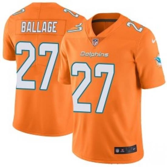 Kalen Ballage Miami Dolphins men Limited Color Rush Nike Jersey Orange