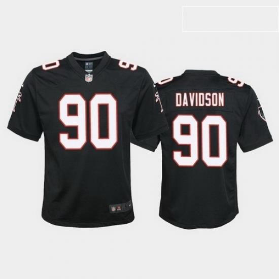 youth marlon davidson atlanta falcons black throwback game jersey