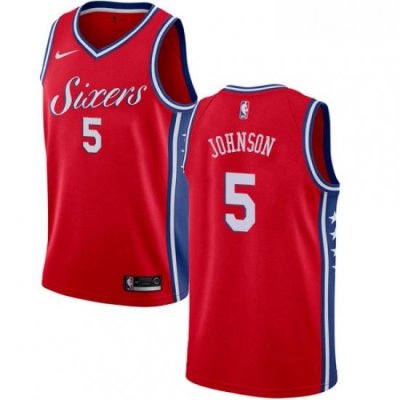 Mens Nike Philadelphia 76ers 5 Amir Johnson Swingman Red Alternate NBA Jersey Statement Edition