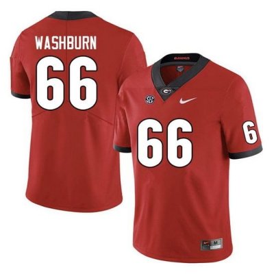 Men #66 Jonathan Washburn Georgia Bulldogs College Football Jerseys Sale-Red Anniversary