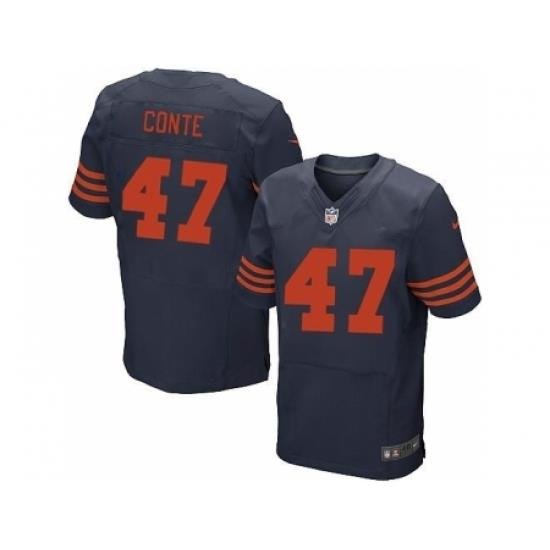 Nike Chicago Bears 47 Chris Conte Blue Elite Orange Number NFL Jersey