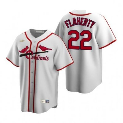 Men's Nike St. Louis Cardinals #22 Jack Flaherty White CooperstoWn Collection Home Stitched Baseball Jersey