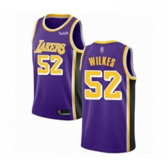 Mens Los Angeles Lakers 52 Jamaal Wilkes Authentic Purple Basketball Jerseys Icon Edition