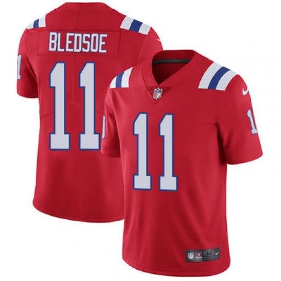 Nike Patriots #11 Drew Bledsoe Red Alternate Mens Stitched NFL Vapor Untouchable Limited Jersey