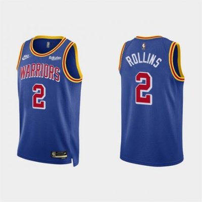 Men's Golden State Warriors #2 Ryan Rollins 2022 Royal Stitched Basketball Jerseys