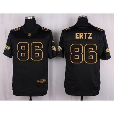 Nike Eagles #86 Zach Ertz Black Mens Stitched NFL Elite Pro Line Gold Collection Jersey