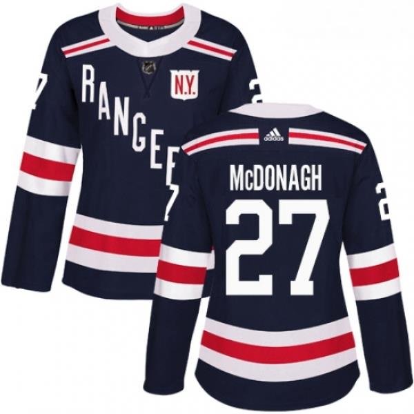 Womens Adidas New York Rangers 27 Ryan McDonagh Authentic Navy Blue 2018 Winter Classic NHL Jersey