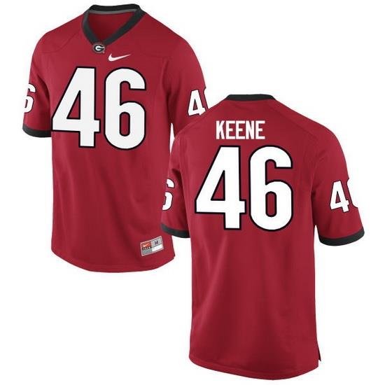 Men Georgia Bulldogs #46 Michael Keene College Football Jerseys-Red