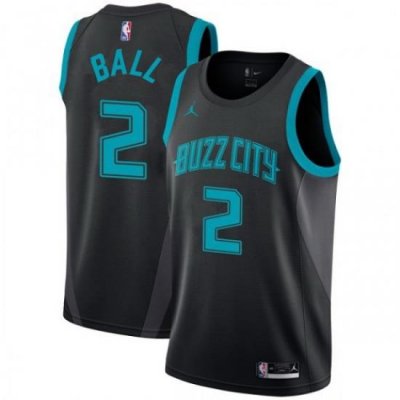 Men Nike Charlotte Hornets 2 LaMelo Ball Black NBA Jordan Swingman City Edition 2018 19 Jersey