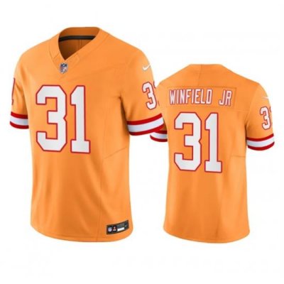 Men Tampa Bay Buccaneers 31 Antoine Winfield Jr  Orange Throwback Limited Stitched Jersey