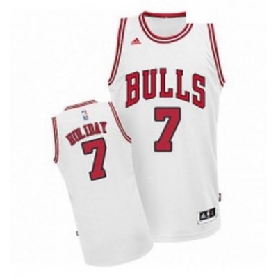 Youth Adidas Chicago Bulls 7 Justin Holiday Swingman White Home NBA Jersey