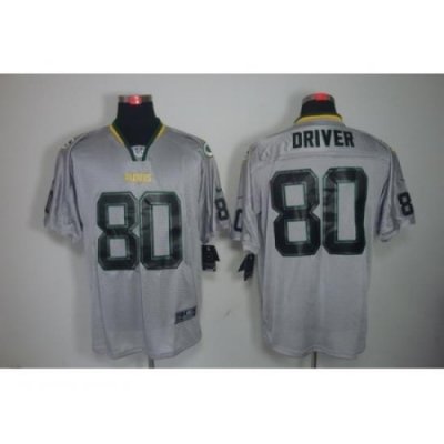 Nike Green Bay Packers 80 Donald Driver Grey Elite Lights Out NFL Jersey