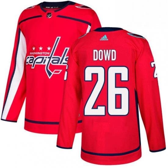 Mens Adidas Washington Capitals 26 Nic Dowd Authentic Red Home NHL Jersey