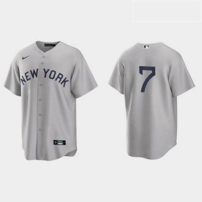 Men NeW York Yankees 7 Mickey Mantle Men Nike Gray 2021 Field of Dreams Game MLB Jersey