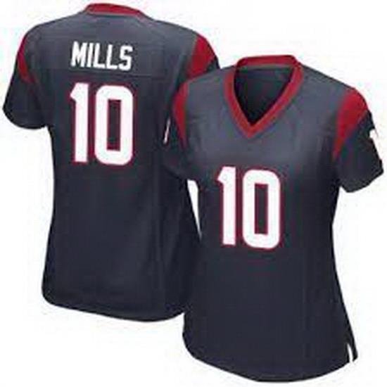 Women Houston Texans 10 Davis Mills Navy Vapor Untouchable Limited Stitched Jersey