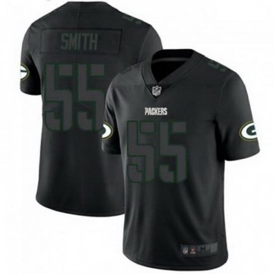 Men Nike Green Bay Packers 55 Za'Darius Smith Black Impact Limited Jersey