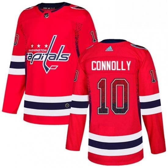 Mens Adidas Washington Capitals 10 Brett Connolly Authentic Red Drift Fashion NHL Jersey