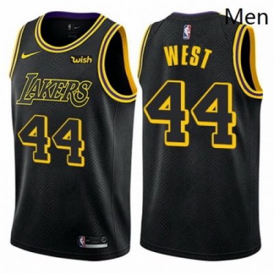 Mens Nike Los Angeles Lakers 44 Jerry West Authentic Black City Edition NBA Jersey