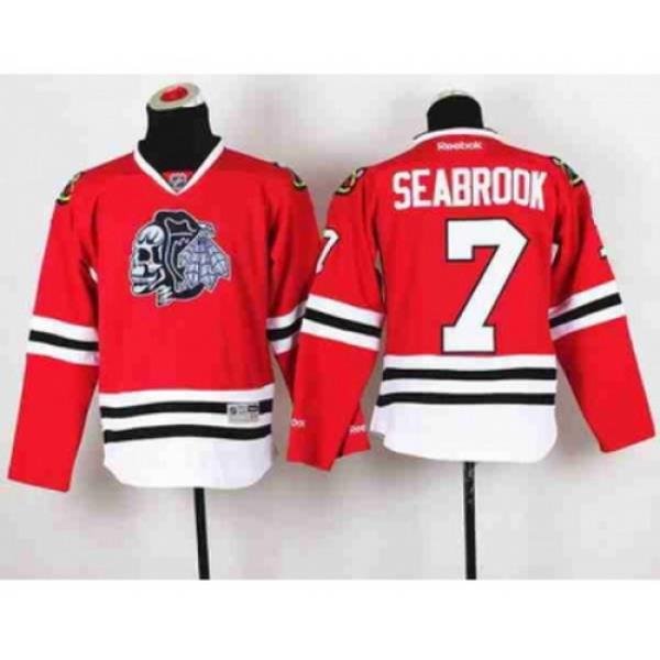 youth nhl jerseys chicago blackhawks #7 seabrook red-1[the skeleton head]