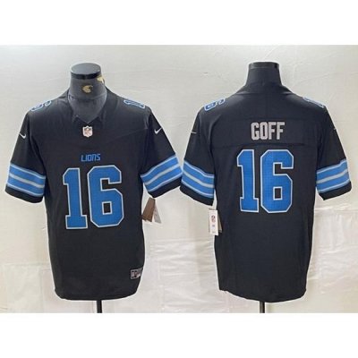 Men Detroit Lions 16 Jared Goff Black 2024 F U S E  2nd Alternate Vapor Limited Stitched Jersey