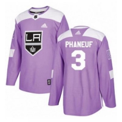 Youth Adidas Los Angeles Kings 3 Dion Phaneuf Authentic Purple Fights Cancer Practice NHL Jersey