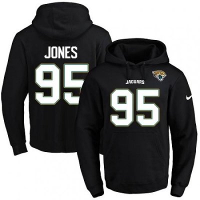 NFL Mens Nike Jacksonville Jaguars 95 Abry Jones Black Name Number Pullover Hoodie