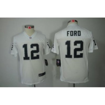 Nike Nfl Youth Oakland Raiders #12 Jacoby Ford White Color[Youth Limited Jerseys]