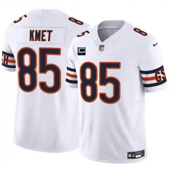 Men Chicago Bears 85 Cole Kmet White 2024 F U S E  With 1 Star C Patch Vapor Untouchable Limited Stitched Football Jersey