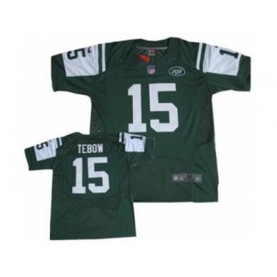 Nike New York Jets 15 Tim Tebow Green Elite NFL Jersey