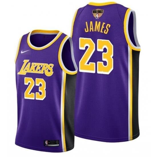 Men's Los Angeles Lakers #23 LeBron James 2020 Purple Finals Stitched NBA Jersey