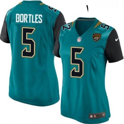 Womens Nike Jacksonville Jaguars 5 Blake Bortles Game Teal Green Team Color NFL Jersey