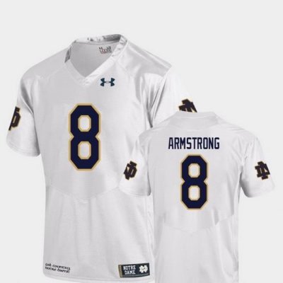 Men Notre Dame Fighting Irish Jafar Armstrong 8 White College Football Replica Jersey