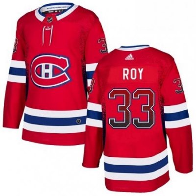 Mens Adidas Montreal Canadiens 33 Patrick Roy Authentic Red Drift Fashion NHL Jersey