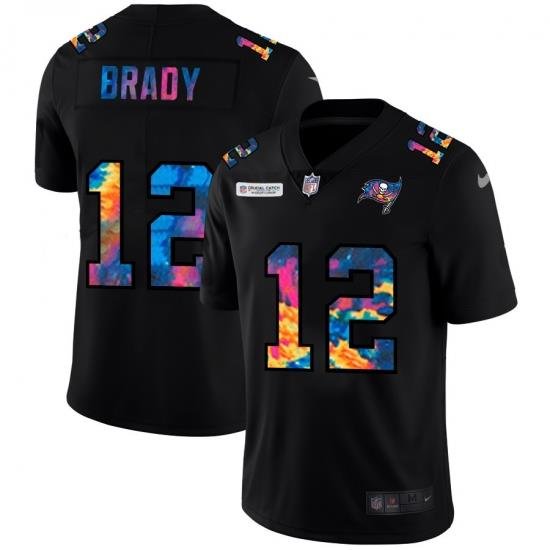 Tampa Bay Buccaneers 12 Tom Brady Men Nike Multi Color Black 2020 NFL Crucial Catch Vapor Untouchable Limited Jersey