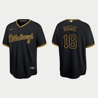 Men Pittsburgh Pirates 18 Ben Gamel Black Cool Base Stitched Jersey