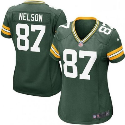 Womens Nike Green Bay Packers 87 Jordy Nelson Game Green Team Color NFL Jersey