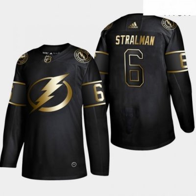 Lightning 6 Anton Stralman Black Gold Adidas Jersey