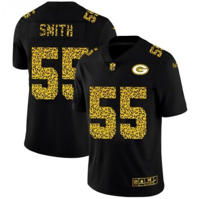 Green Bay Green Bay Green Bay Green Bay Packers 55 Za 27Darius Smith Men Nike Leopard Print Fashion Vapor Limited NFL Jersey Black