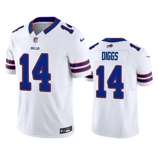 Men Buffalo Bills 14 Stefon Diggs White 2023 F.U.S.E. Vapor Untouchable Limited Stitched Jersey