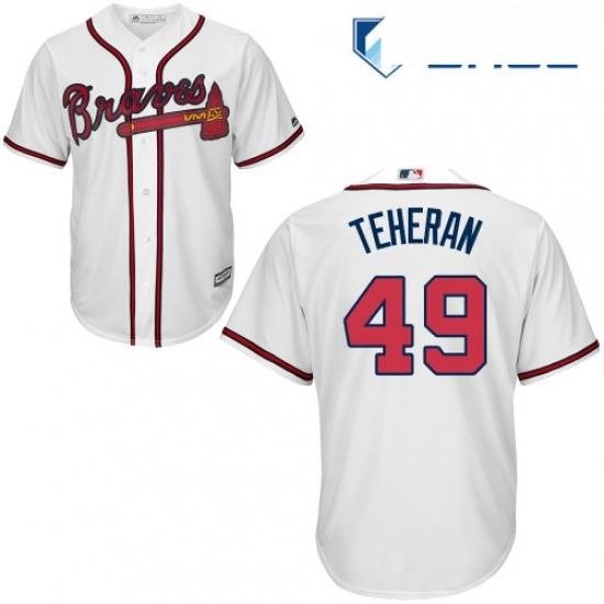 Youth Majestic Atlanta Braves 49 Julio Teheran Replica White Home Cool Base MLB Jersey