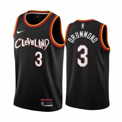 Men Nike Cleveland Cavaliers 3 Andre Drummond Black NBA Swingman 2020 21 City Edition Jersey