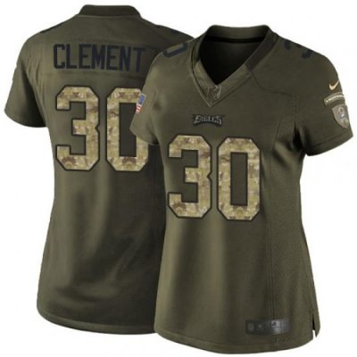 Nike Eagles #30 Corey Clement Green Womens Stitched NFL Limited 2015 Salute to Service Jersey