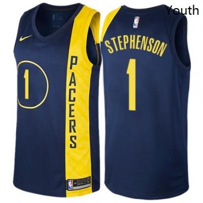 Youth Nike Indiana Pacers 1 Lance Stephenson Swingman Navy Blue NBA Jersey City Edition