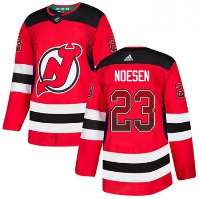 Mens Adidas New Jersey Devils 23 Stefan Noesen Authentic Red Drift Fashion NHL Jersey