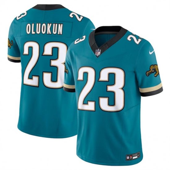 Men Jacksonville Jaguars 23 Foye Oluokun Teal 2024 F U S E  Prowler Throwback Vapor Limited Stitched Football Jersey