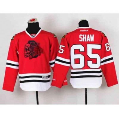 youth nhl jerseys chicago blackhawks #65 shaw red[the skeleton head]